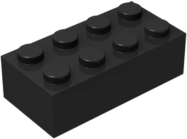 500 Piece Black Bricks Bulk, 2x4 Building Bricks Flat, Compatible With Lego Parts and Pieces (Color: Black)
