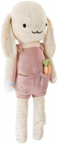 cuddle + kind Harper The Bunny Little 13" Hand-Knit Doll – 1 Doll = 10 Meals, Fair Trade, Heirloom Quality, Handcrafted in Peru, 100% Cotton Yarn