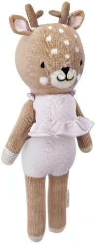 cuddle + kind Violet The Fawn Regular 20" Hand-Knit Doll – 1 Doll = 10 Meals, Fair Trade, Heirloom Quality, Handcrafted in Peru, 100% Cotton Yarn