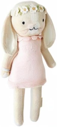 cuddle + kind Hannah The Bunny Blush Little 13" Hand-Knit Doll – 1 Doll = 10 Meals, Fair Trade, Heirloom Quality, Handcrafted in Peru, 100% Cotton Yarn