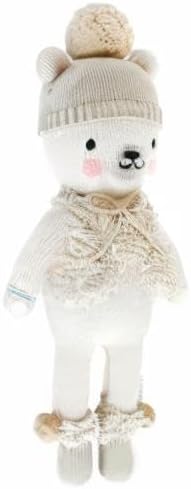 cuddle + kind Stella The Polar Bear Little 13" Hand-Knit Doll – 1 Doll = 10 Meals, Fair Trade, Heirloom Quality, Handcrafted in Peru, 100% Cotton Yarn