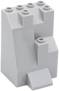 Classic Building Rock Bulk, Rockery Panel B01 Medium Symmetric 10 Piece, Compatible with Lego Parts and Pieces: (Color:Light Gray)