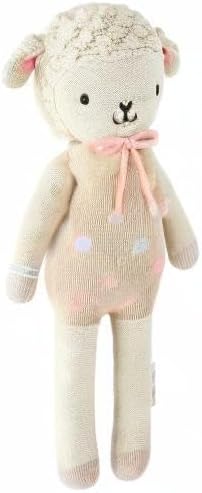 cuddle + kind Pastel Lucy The Lamb Little 13" Hand-Knit Doll – 1 Doll = 10 Meals, Fair Trade, Heirloom Quality, Handcrafted in Peru, 100% Cotton Yarn