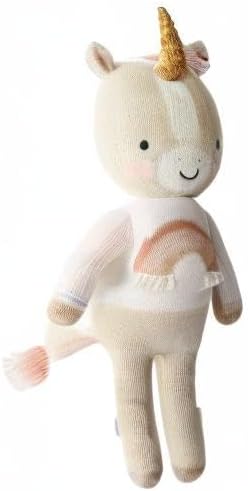 cuddle + kind Zara The Unicorn Little 13" Hand-Knit Doll – 1 Doll = 10 Meals, Fair Trade, Heirloom Quality, Handcrafted in Peru, 100% Cotton Yarn