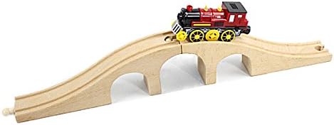 Wooden Train Bridges, Crossing Track Bridge, Wooden Train Track Accessories, Wood Train Tracks, Train Tracks Compatible with All Major Brands, Wood Toys for Girls & Boys