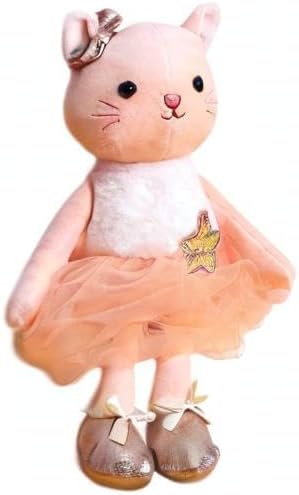 Plush Ballerina Dolls Kitten Cat Stuffed Animals Toys Ballet Dance Recital Gifts for Girls 15.5 Inches (Orange)