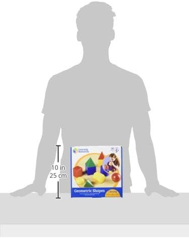 Learning Resources Large Geometric Shapes - 10 Pieces, Ages 5+ Learning Shapes, Geometric Solids, Kids Math Toys, Geometry for Kids