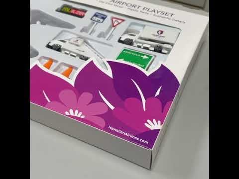 Daron Hawaiian Airlines 12 Piece Playset with Die-Cast Metal Model Airplane with Plastic Parts, Cars and Transportation Toys for Kids Ages 3+
