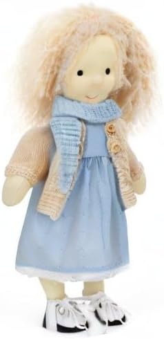 BlissfulPixie Handmade Waldorf Doll- Florke 12", Soft Girl Rag Doll with Cute Stuffed Plush, Ideal First Doll for Babies & Toddlers