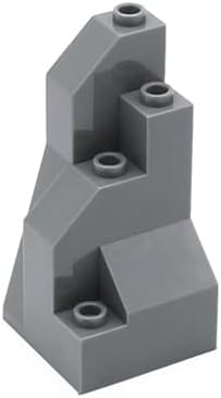 Classic Building Rock Bulk, Rockery Panel B02 Medium Symmetric 10 Piece, Compatible with Lego Parts and Pieces: (Color:Dark Gray)
