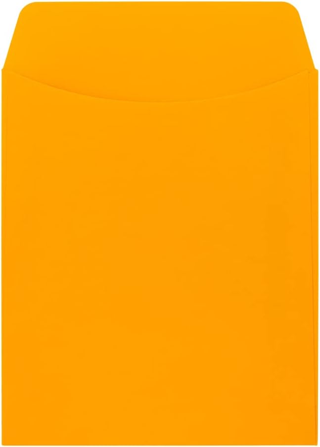 Hygloss 30 Library Card Pockets 3.5x5 Inch - Non-Adhesive Pocket Envelopes - Butterscotch - Classroom Envelope Pockets - Ideal for Organizing - Colorful Small Library Book Pocket