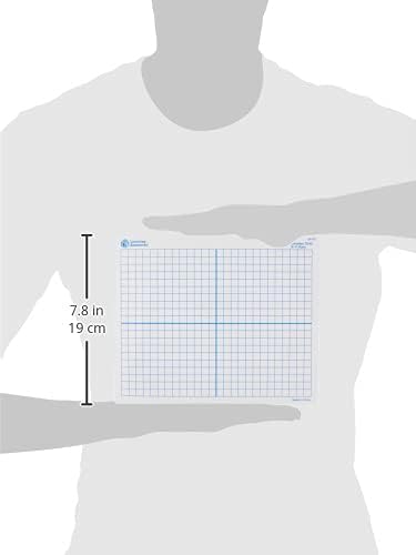 Learning Resources 9"x 11" Double Sided X-Y Axis Dry Erase Mats, Graphing, Math Classroom Accessories, Teaching Aids, Set of 10, Ages 6+