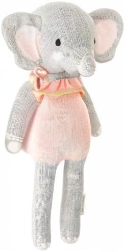 cuddle + kind Eloise The Elephant Little 13" Hand-Knit Doll – 1 Doll = 10 Meals, Fair Trade, Heirloom Quality, Handcrafted in Peru, 100% Cotton Yarn