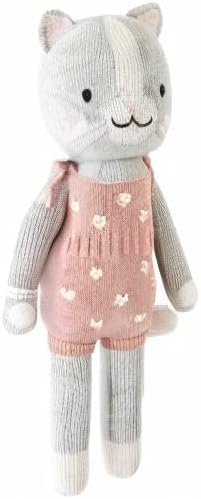 cuddle + kind Daisy The Kitten Little 13" Hand-Knit Doll – 1 Doll = 10 Meals, Fair Trade, Heirloom Quality, Handcrafted in Peru, 100% Cotton Yarn
