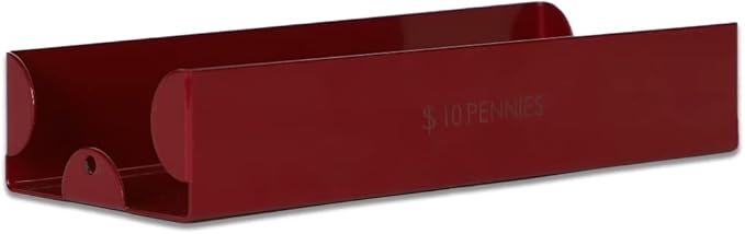 BankSupplies Penny Coin Stackable Sorting Metal Tray - Red - $10 Capacity - Money Organizer - Color Coded to Federal Reserve Standards