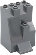 Classic Building Rock Bulk, Rockery Panel B01 Medium Symmetric 10 Piece, Compatible with Lego Parts and Pieces: (Color:Dark Gray)