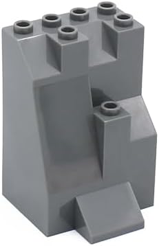 Classic Building Rock Bulk, Rockery Panel B01 Medium Symmetric 10 Piece, Compatible with Lego Parts and Pieces: (Color:Dark Gray)