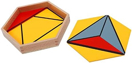 Montessori Toys for 3+ Year Old Colorful Constructive Triangles with 5 Boxes Wood Puzzles Math Games Baby Toys Montessori Preschool Learning Educational Toys Gifts for Kids