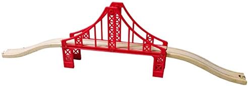 Wooden Train Bridges, Crossing Track Bridge, Wooden Train Track Accessories, Wood Train Tracks, Train Tracks Compatible with All Major Brands, Wood Toys for Girls & Boys