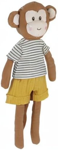 MON AMI Magee Boy Monkey Doll – 15”, Monkey Plush Toy, Stuffed Animal Toy, Use as Toy or Nursery Room Decor