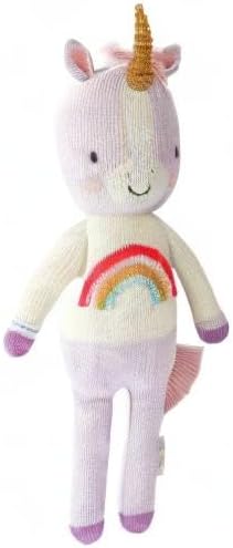 cuddle + kind Zoe The Unicorn Little 13" Hand-Knit Doll – 1 Doll = 10 Meals, Fair Trade, Heirloom Quality, Handcrafted in Peru, 100% Cotton Yarn