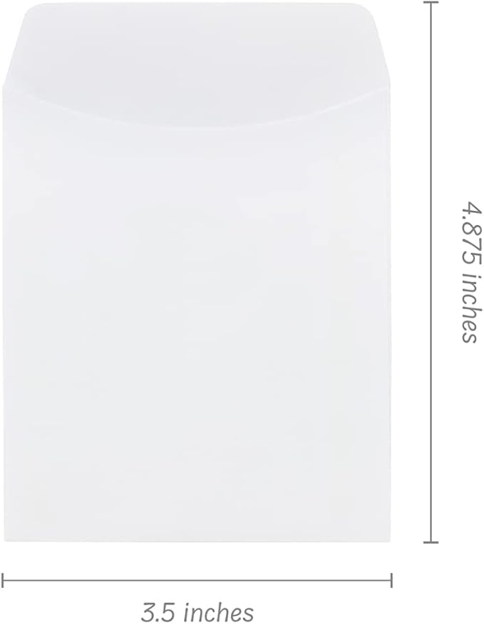 Hygloss 30 Library Card Pockets 3.5x5 Inch - Non-Adhesive Pocket Envelopes - White - Classroom Envelope Pockets - Ideal for Organizing - Colorful Small Library Book Pocket
