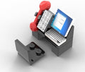 CUSTOM TOYS & HOBBIES INC Building Bricks Businessman Lawyer Office Setup- Premium Quality Office Table Desktop Computer, Keyboard, Telephone & Chair. Holiday Birthday Gift for Kids