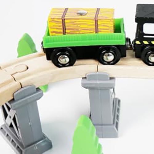 Wooden Train Bridges, Viaduct Bridge, Wooden Train Track Accessories, Wood Train Tracks, Train Tracks Compatible with All Major Brands, Wood Toys for Girls & Boys