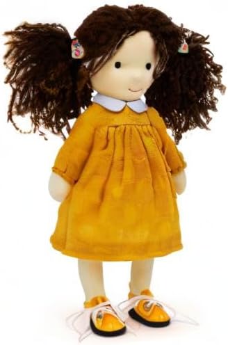 BlissfulPixie Handmade Waldorf Doll - Inka 12", Soft Girl Rag With Cute Stuffed Plush, Ideal First for Babies & Toddlers