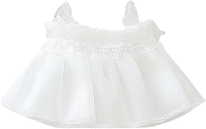 Clothes for Dolls Accessories, Outfit Set Gauze Dress for 15cm 17cm Doll (No Doll), Romantic Skirt Doll Clothing Set Replacement White