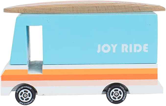 Ruggish Candy Car Joyride Exclusive - Premium Handcrafted Wooden Car Toy - Surf Van - Age 3+