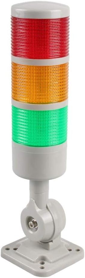 Signal Tower Stack Lights - Industrial Warning Lights with Rotatable Base, Steady/Flashing, 110V 220V AC (3-Layer, with Buzzer)