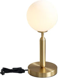 KCO Lighting Modern Gold Metal Table Lamp Mid Century Bedside Table Lamp with Matte Globe Golden Indoor Standing Light for Bedroom Vanity Living Room