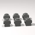 Classic Building Brick Bulk, 1x1 with Studs on 2 Sides, Opposite 260 Piece, Compatible with Lego Parts and Pieces: (Color:Dark Gray)