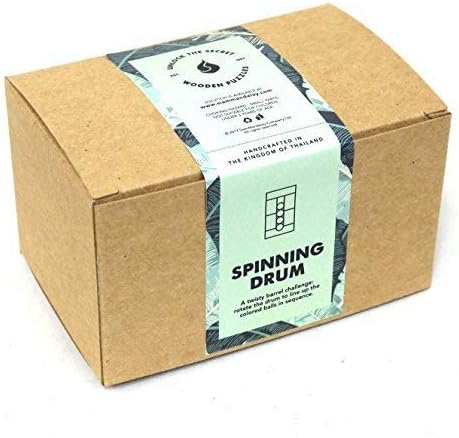 Spinning Drum: Handmade Rotational IQ Puzzle for Adults & Kids by SiamMandalay – Spinning Sequential Color Barrel Brain Teaser