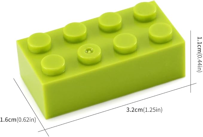 Feleph 100pcs 2x4 Bricks Lime Pieces Parts Classic Building kit Creative Play Set Blocks Toy Accessories Basic Compatible with 3001 Major Brands