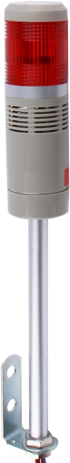 Industrial 1-Layer Stack LED Warning Light with Buzzer for Safety, DC 12V