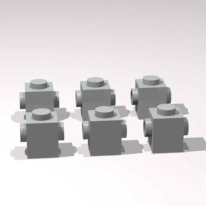 Classic Building Brick Bulk, 1x1 with Studs on 2 Sides, Opposite 260 Piece, Compatible with Lego Parts and Pieces: (Color:Light Gray)