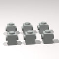 Classic Building Brick Bulk, 1x1 with Studs on 2 Sides, Opposite 260 Piece, Compatible with Lego Parts and Pieces: (Color:Light Gray)