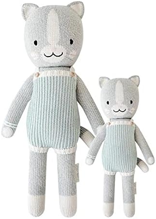 cuddle + kind Dylan The Kitten Little 13" Hand-Knit Doll – 1 Doll = 10 Meals, Fair Trade, Heirloom Quality, Handcrafted in Peru, 100% Cotton Yarn