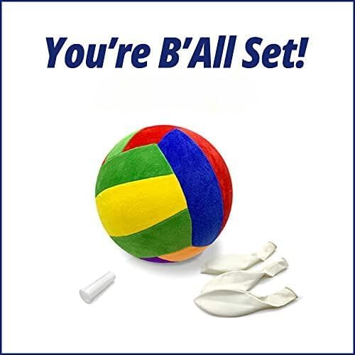 i-Scream Balloon Ball - 7.9"(20 cm) Kickball Washable Safe Soft Suede Material Cover with Balloon Inflation Pipe for Indoor Outdoor PE Classroom Activities Party Games Gym Camps Exercises