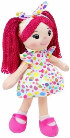 June Garden 18" Snuggle Cuties Sophie - Soft Cuddly Plush Doll Gift for Girls - Huggable Rag Doll - Pink L