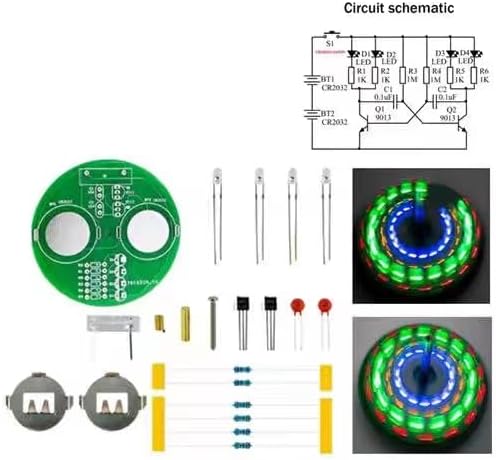 ISolderStore Soldering Project Soldering Practice Kit LED Rotating Desk Gyroscope DIY Kit Electronics Kit for Beginner