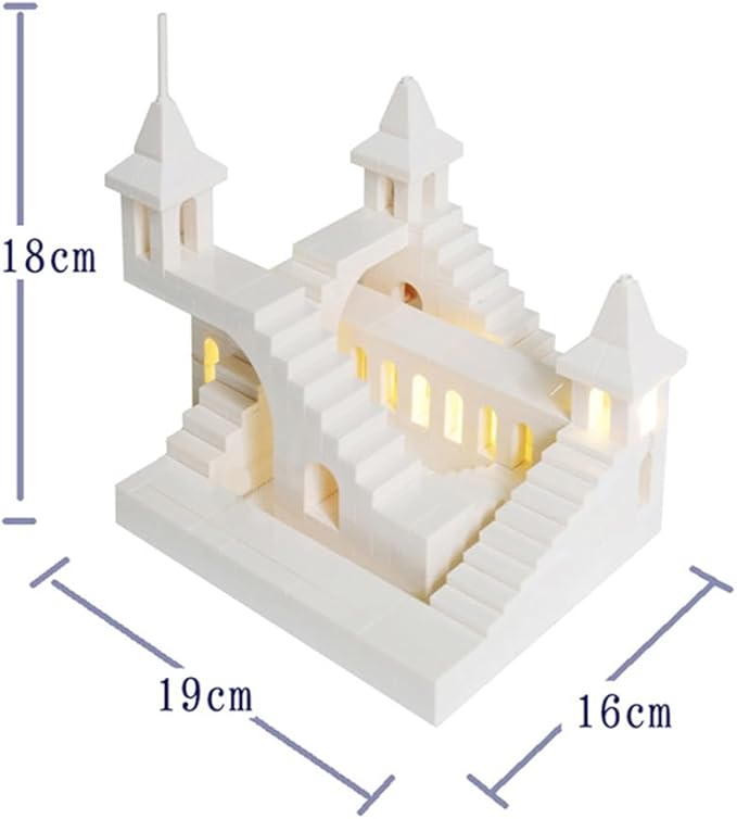 AIYIMUSIDEEN White Moebius Castle Building Block，Architecture Building Blocks Suitable for Adults