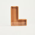 Personalized Wooden Piggy Bank – Custom Letter L Coin Bank in Beech Wood with Clear Acrylic Front, Engraved Name Option, Money Saving Box for Kids and Adults