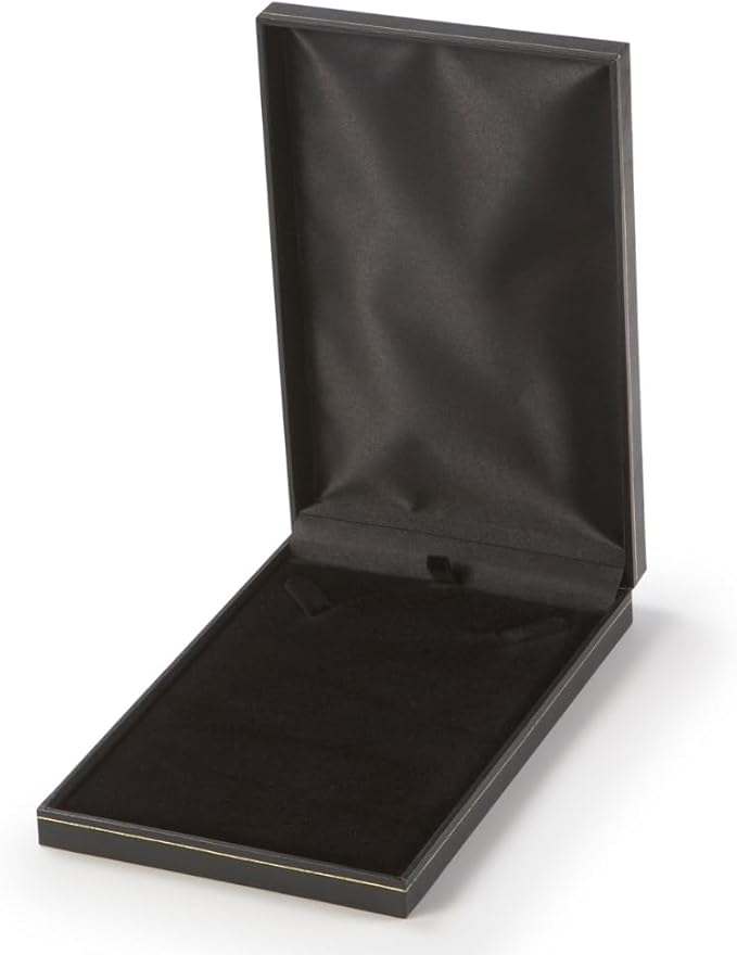 Novel Box Black Jewelry Box for Necklace 4.4x6.25x1.4 Inch - Faux Leatherette Jewelry Display Gift Boxes - Soft Velvet Interior Necklace/Pendant Storage Cases for Proposal Engagement Wedding Birthday