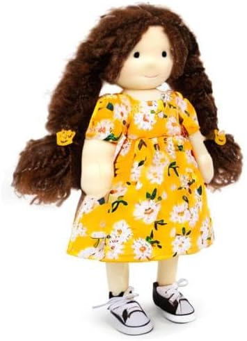 BlissfulPixie Dagmar 12" Soft Girl Rag Doll, Ideal First Doll for Babies & Toddlers