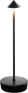 Black Cordless Rechargeable Table Lamp 7200mAh Portable Touch Control LED Waterproof Table Lamp for Bedroom Reading