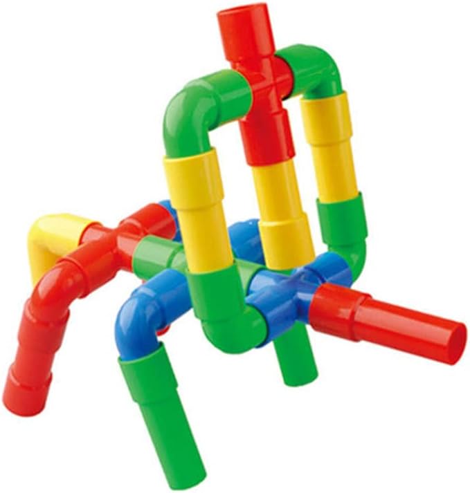 STEM Building Blocks Toy, Plastic Tube Locks Construction Building Blocks Set Educational Tube Learning Toy for Boys Girls