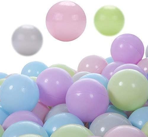 PlayMaty Ball Pit Balls - 2.75inches Plastic Phthalate & BPA Free Balls Crush Proof Stress Balls Swim Pit Fun Toy with Storage Bag for Baby Playhouse Birthday Party DecorationPack of 50